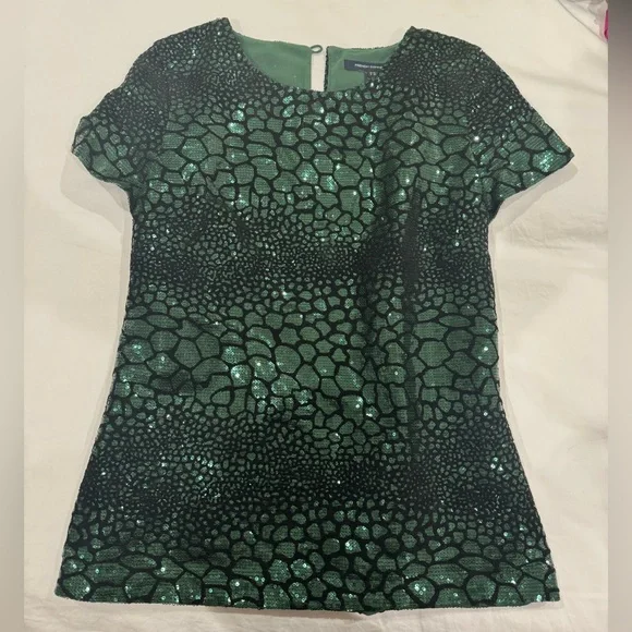 green sequin french connection dress GREEN SEQUIN STRAPLESS DRESS | CULT MIA main image 1